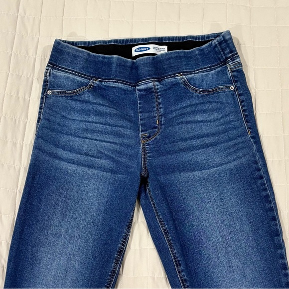 Old Navy Denim Jeggings Blue Medium Wash Rockstar Super Skinny Mid-Rise 10 Tall - Picture 3 of 7